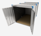 Container 3 m – double-wing door in front side - BLUE