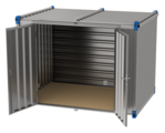 Container 3 m – double-wing door in side wall - BLUE