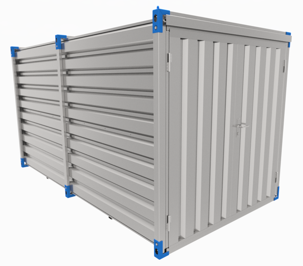 Container 4 m – double-wing door in front side - BLUE