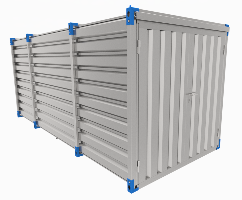 Container 5 m – double-wing door in front side - BLUE