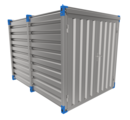 Container 3 m – double-wing door in front side BLUE