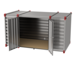 Container 4 m – double-wing door in side wall (open)