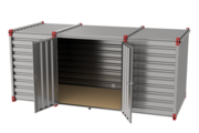 Container 5 m – double-wing door in side wall (open)
